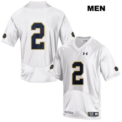 Notre Dame Fighting Irish Men's Jordan Genmark Heath #2 White Under Armour No Name Authentic Stitched College NCAA Football Jersey EBQ2399HE